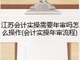江苏会计实操需要年审吗怎么操作(会计实操年审流程)