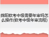绵阳软考中级需要年审吗怎么操作(软考中级年审流程)