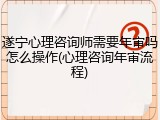 遂宁心理咨询师需要年审吗怎么操作(心理咨询年审流程)