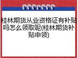 桂林期货从业资格证有补贴吗怎么领取呢(桂林期货补贴申领)