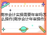南京会计实操需要年审吗怎么操作(南京会计年审操作)
