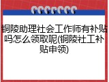 铜陵助理社会工作师有补贴吗怎么领取呢(铜陵社工补贴申领)