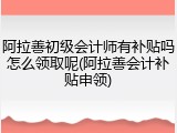 阿拉善初级会计师有补贴吗怎么领取呢(阿拉善会计补贴申领)