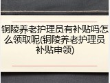 铜陵养老护理员有补贴吗怎么领取呢(铜陵养老护理员补贴申领)