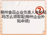 柳州食品企业负责人有补贴吗怎么领取呢(柳州企业补贴申领)