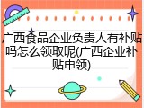广西食品企业负责人有补贴吗怎么领取呢(广西企业补贴申领)