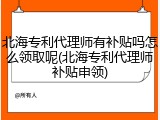 北海专利代理师有补贴吗怎么领取呢(北海专利代理师补贴申领)