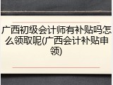 广西初级会计师有补贴吗怎么领取呢(广西会计补贴申领)
