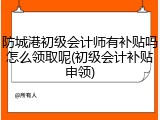 防城港初级会计师有补贴吗怎么领取呢(初级会计补贴申领)