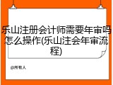 乐山注册会计师需要年审吗怎么操作(乐山注会年审流程)