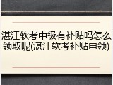 湛江软考中级有补贴吗怎么领取呢(湛江软考补贴申领)