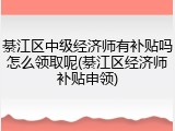 綦江区中级经济师有补贴吗怎么领取呢(綦江区经济师补贴申领)
