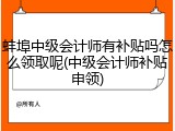 蚌埠中级会计师有补贴吗怎么领取呢(中级会计师补贴申领)