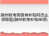 滁州软考高级有补贴吗怎么领取呢(滁州软考补贴申领)