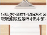 铜陵税务师有补贴吗怎么领取呢(铜陵税务师补贴申领)