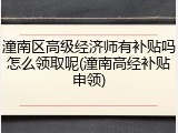 潼南区高级经济师有补贴吗怎么领取呢(潼南高经补贴申领)