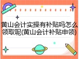 黄山会计实操有补贴吗怎么领取呢(黄山会计补贴申领)
