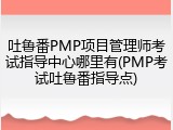 吐鲁番PMP项目管理师考试指导中心哪里有(PMP考试吐鲁番指导点)