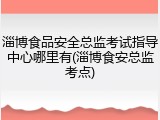 淄博食品安全总监考试指导中心哪里有(淄博食安总监考点)