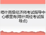 喀什高级经济师考试指导中心哪里有(喀什高经考试指导点)