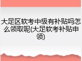 大足区软考中级有补贴吗怎么领取呢(大足软考补贴申领)