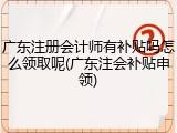 广东注册会计师有补贴吗怎么领取呢(广东注会补贴申领)