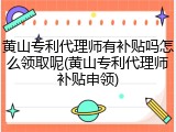 黄山专利代理师有补贴吗怎么领取呢(黄山专利代理师补贴申领)