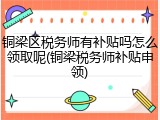铜梁区税务师有补贴吗怎么领取呢(铜梁税务师补贴申领)