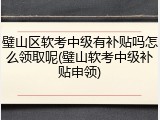 璧山区软考中级有补贴吗怎么领取呢(璧山软考中级补贴申领)