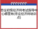 枣庄初级经济师考试指导中心哪里有(枣庄经济师培训点)