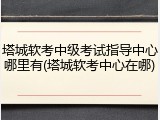塔城软考中级考试指导中心哪里有(塔城软考中心在哪)