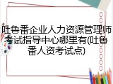 吐鲁番企业人力资源管理师考试指导中心哪里有(吐鲁番人资考试点)