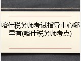 喀什税务师考试指导中心哪里有(喀什税务师考点)