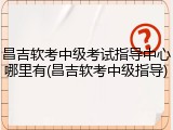 昌吉软考中级考试指导中心哪里有(昌吉软考中级指导)