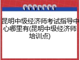 昆明中级经济师考试指导中心哪里有(昆明中级经济师培训点)