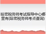 哈密税务师考试指导中心哪里有(哈密税务师考点查询)
