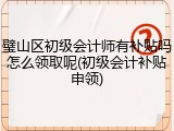 璧山区初级会计师有补贴吗怎么领取呢(初级会计补贴申领)