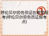 呼伦贝尔劳务员证在哪里报考(呼伦贝尔劳务员证报考点)