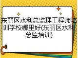 东丽区水利总监理工程师培训学校哪里好(东丽区水利总监培训)