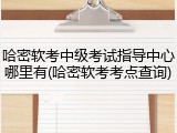 哈密软考中级考试指导中心哪里有(哈密软考考点查询)