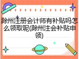 滁州注册会计师有补贴吗怎么领取呢(滁州注会补贴申领)