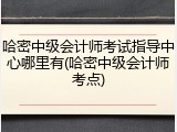 哈密中级会计师考试指导中心哪里有(哈密中级会计师考点)