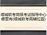 塔城软考高级考试指导中心哪里有(塔城软考高辅位置)