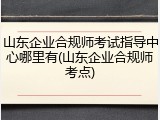 山东企业合规师考试指导中心哪里有(山东企业合规师考点)