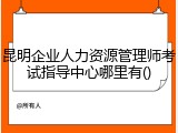 昆明企业人力资源管理师考试指导中心哪里有()