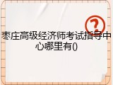 枣庄高级经济师考试指导中心哪里有()