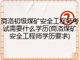 商洛初级煤矿安全工程师考试需要什么学历(商洛煤矿安全工程师学历要求)