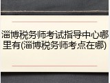 淄博税务师考试指导中心哪里有(淄博税务师考点在哪)