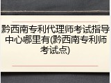 黔西南专利代理师考试指导中心哪里有(黔西南专利师考试点)