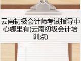 云南初级会计师考试指导中心哪里有(云南初级会计培训点)